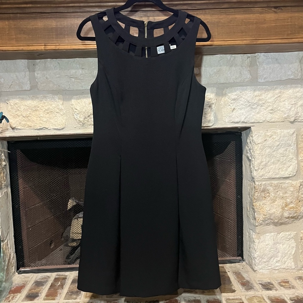 Eliza j little black sleeveless fit and flare dress